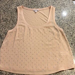 Nude sequined cropped tank